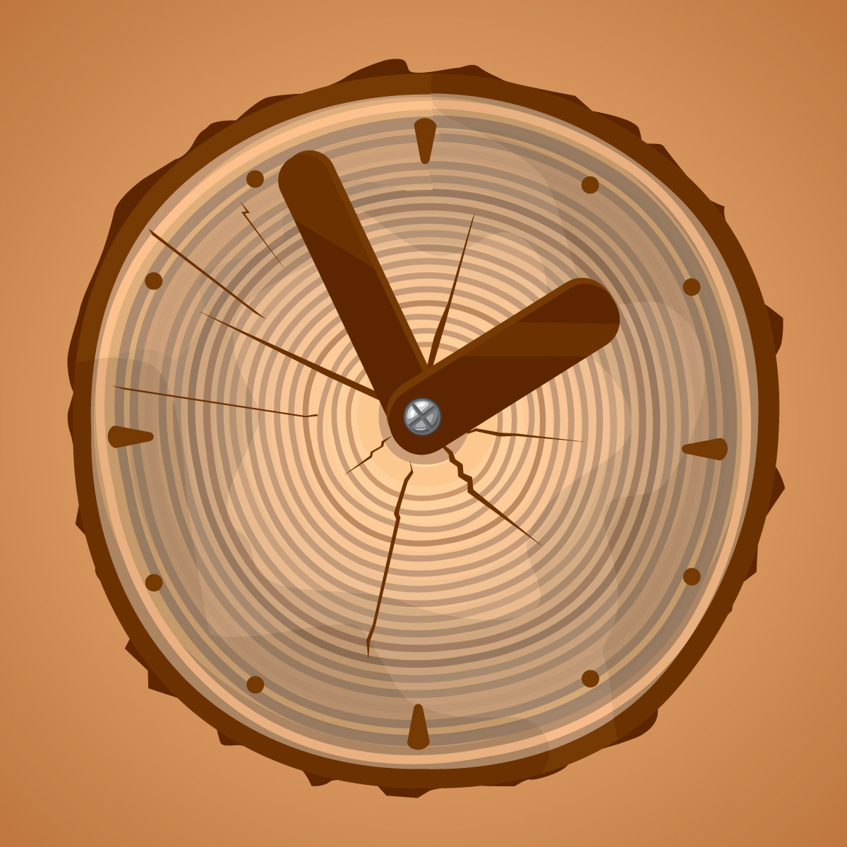 a log clock
