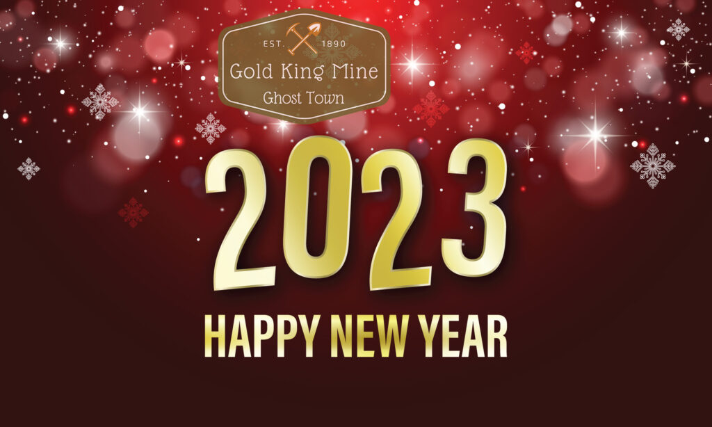 happy new year 2023 from gold king mine and ghost town, jerome az
