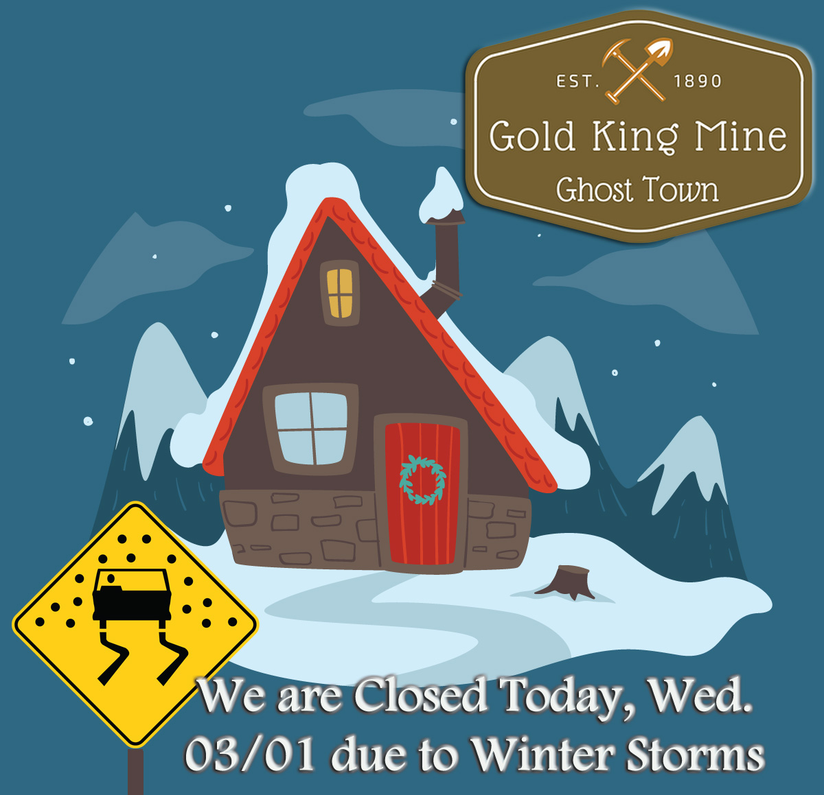 winter closure sign