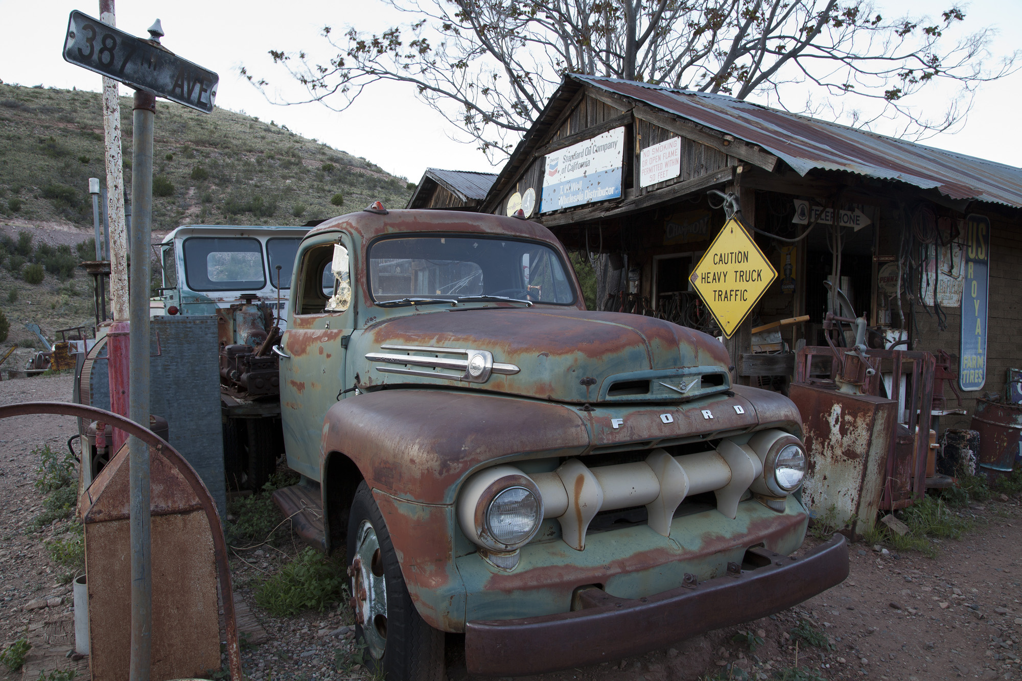 old truck and building at the gold king mine