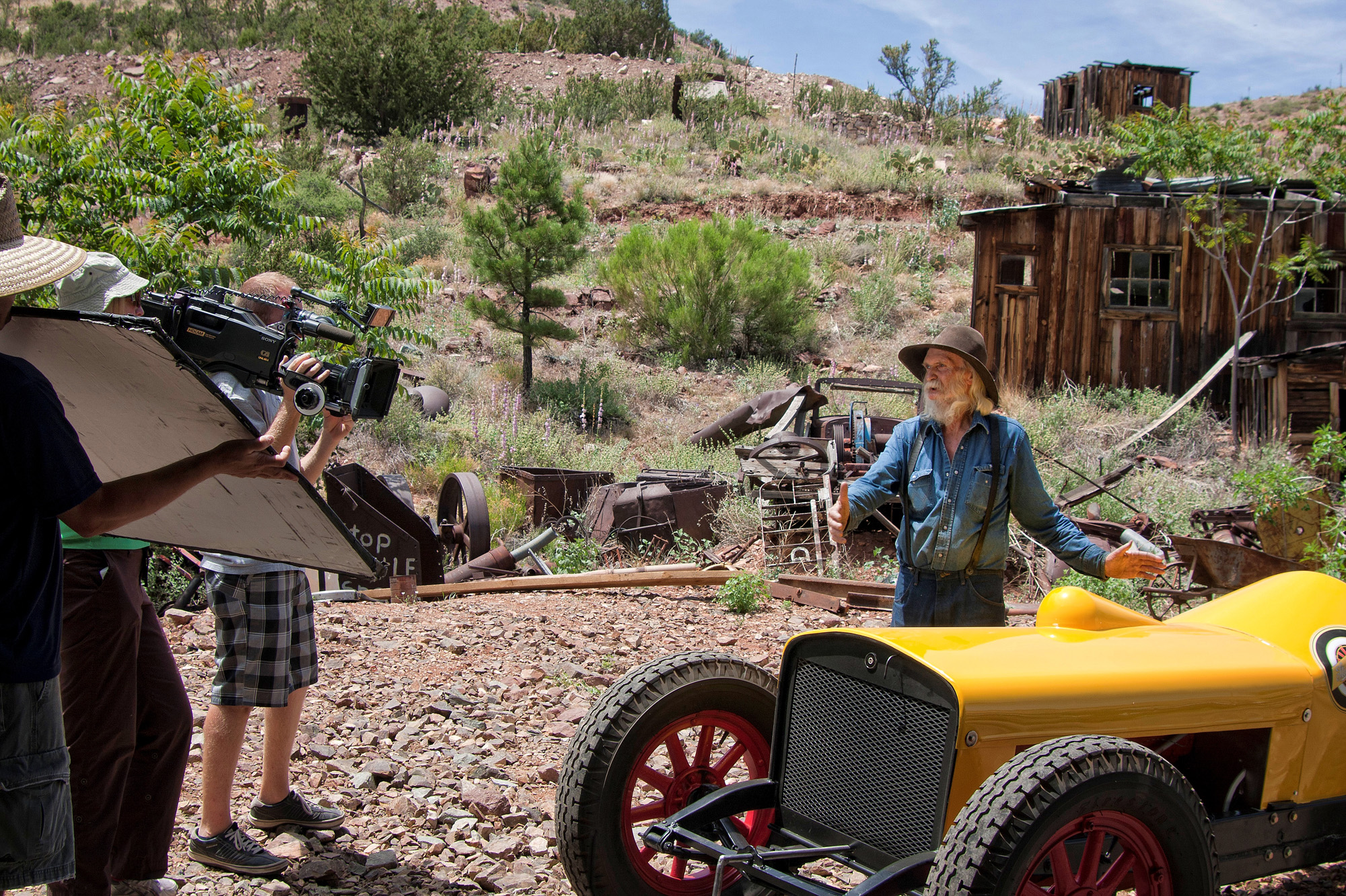 don robertson being videotaped by an arizona highways tv crew